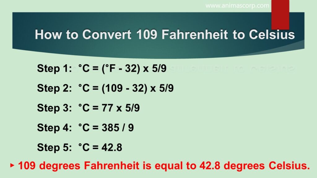What is 109 Fahrenheit to Celsius Conversion Animascorp What is 109 Fahrenheit to Celsius Conversion Animascorp