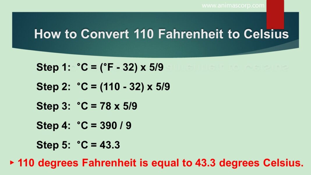 What is 110 Fahrenheit to Celsius Conversion Animascorp What is 110 Fahrenheit to Celsius Conversion Animascorp