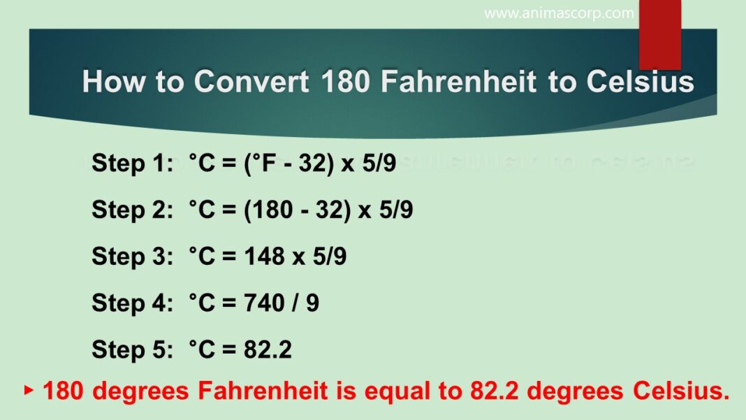 What Is 180 Fahrenheit To Celsius Animascorp