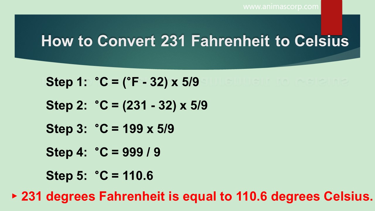 231 f to c